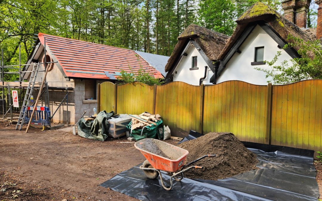 Dry Wood Lodge Thatched Cottage Worsley Supply and install of screed using Retanol screed over under floor heating system
